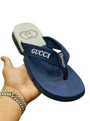 Premium Extra Soft Blue G-U-C-C-I Cross Slippers